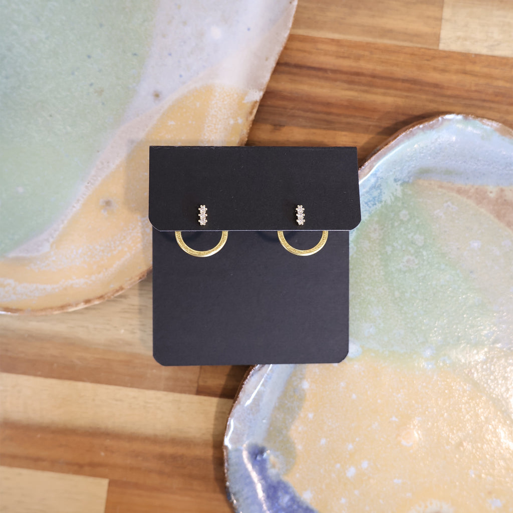 The Half Inch Circle, gold, pair of earrings