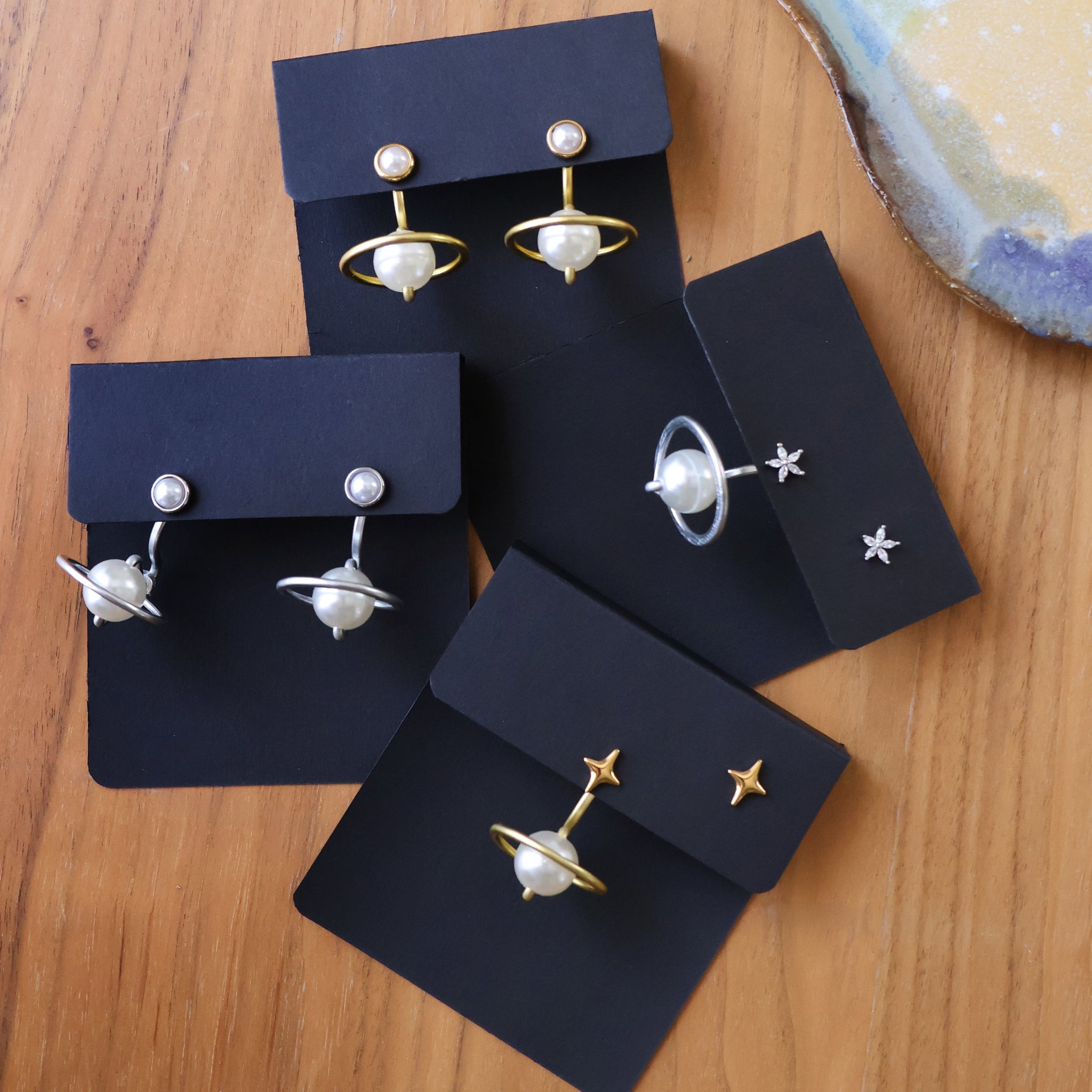 Pearl Saturn Earring Jackets | Liz Fox Roseberry
