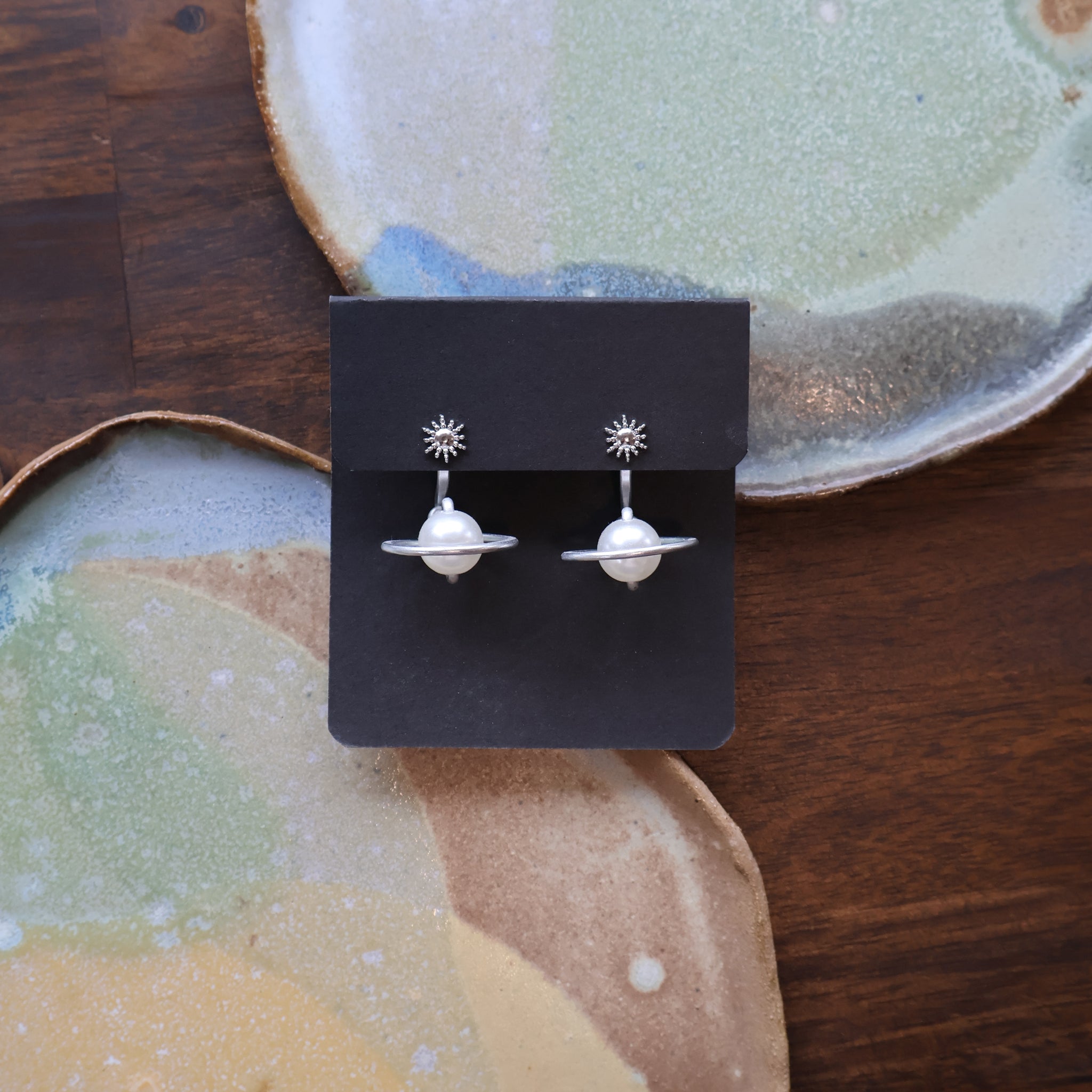 Pearl Saturn Earring Jackets | Liz Fox Roseberry