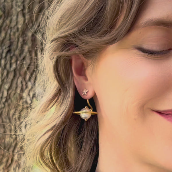 Pearl Saturn Earring Jackets | Liz Fox Roseberry